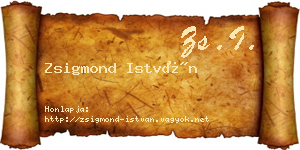 Zsigmond István névjegykártya